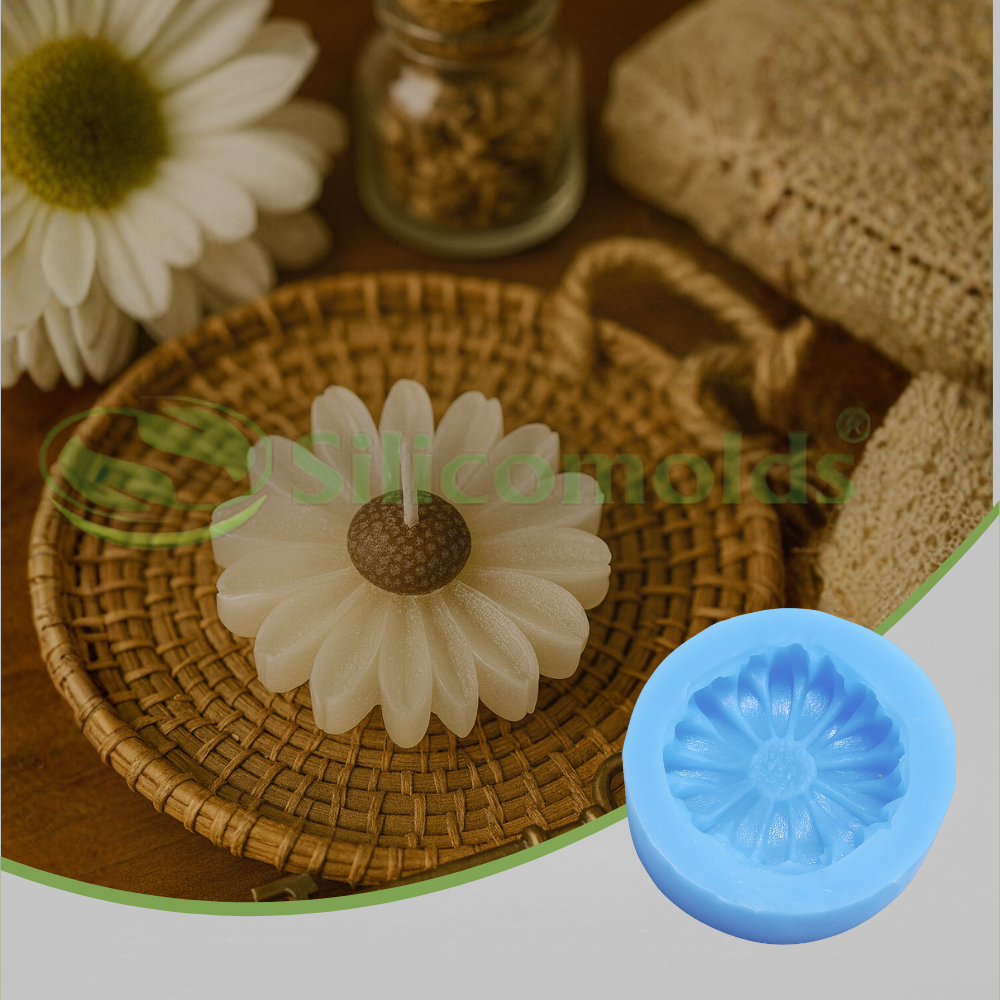 Silicomolds - Small Daisy Flower Candle / Wax Silicone Mold - URP362CM